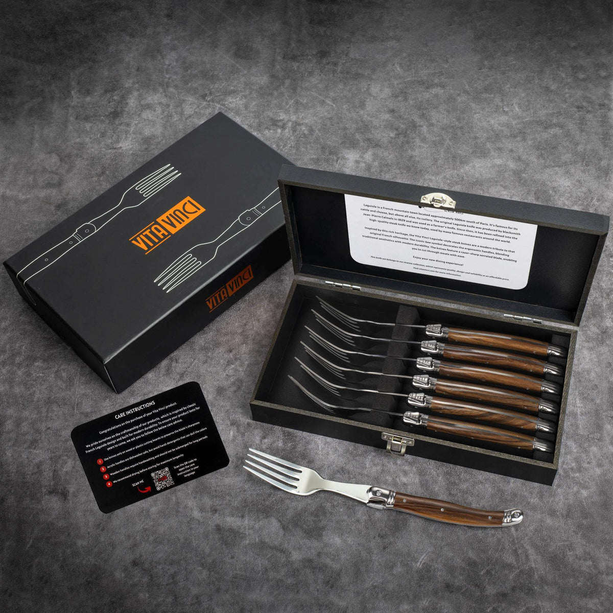 Vita Vinci Avanza Vorken Set (6-delig) - Donker Hout