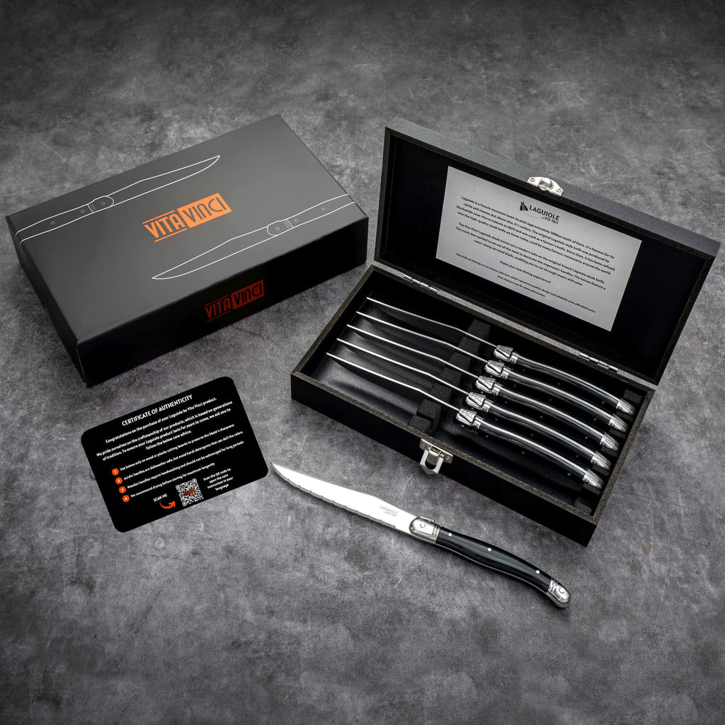 Vita Vinci Avanza Steakmessen Set (6-delig) - Zwart