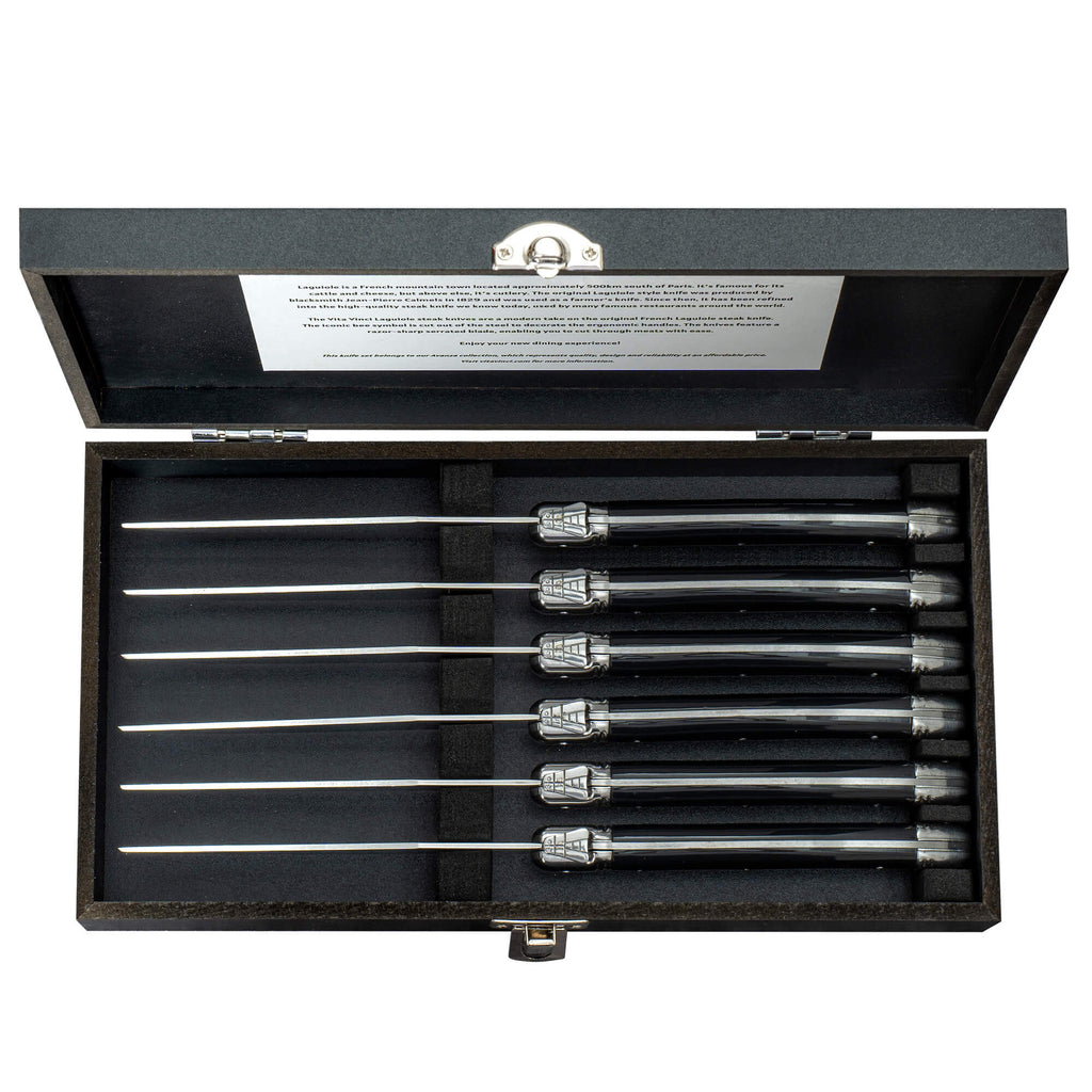 Vita Vinci Avanza Steakmessen Set (6-delig) - Zwart
