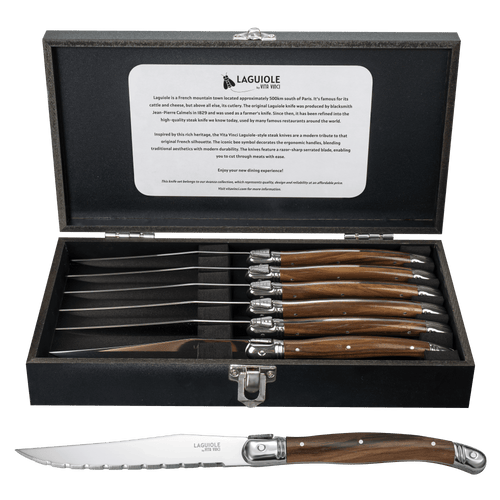 Vita Vinci Avanza Steakmessen Set (6-delig) - Donker Hout