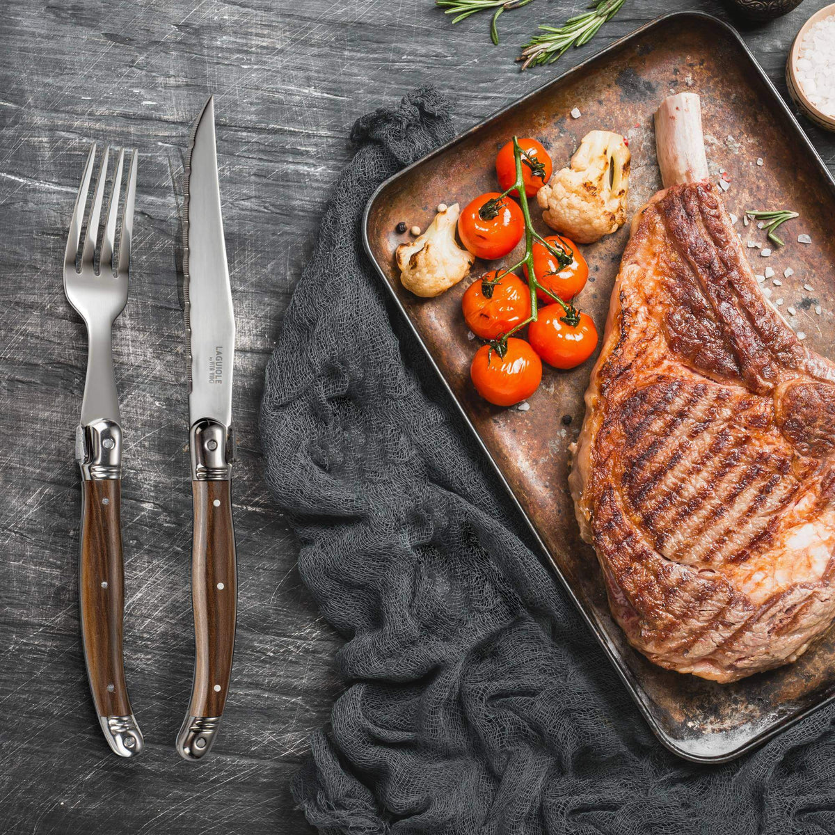Vita Vinci Avanza Steakmessen Set (6-delig) - Donker Hout