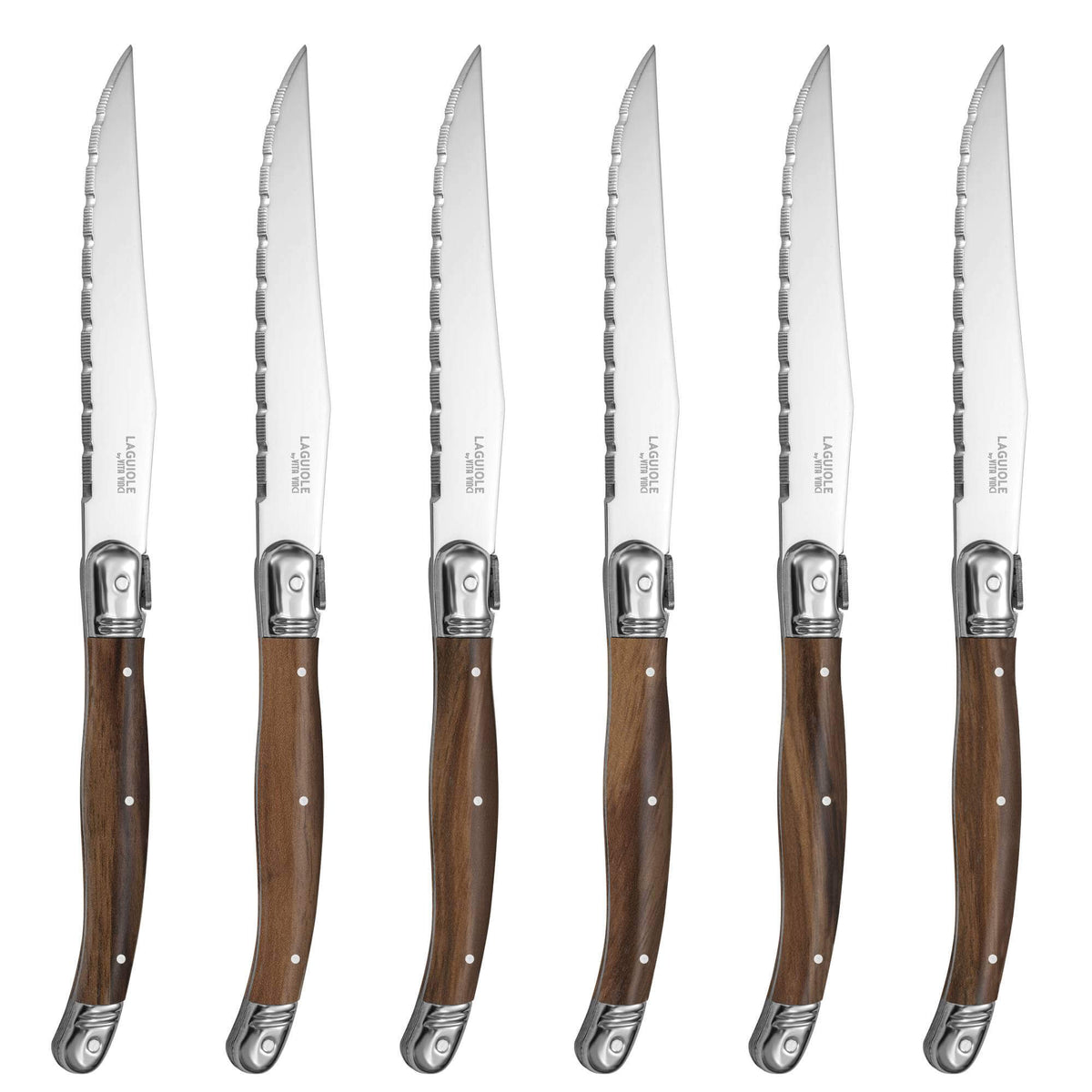 Vita Vinci Avanza Steakmessen Set (6-delig) - Donker Hout