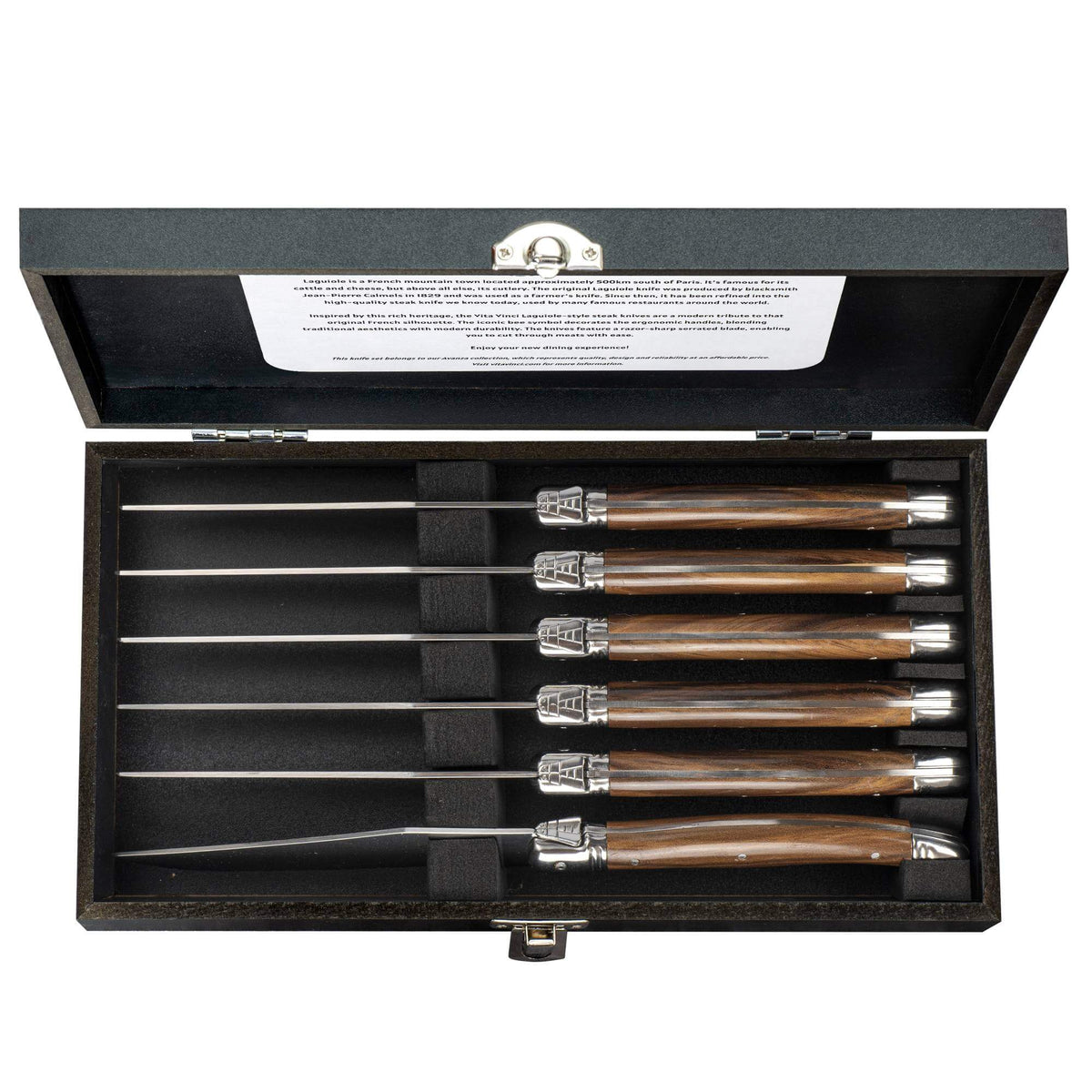 Vita Vinci Avanza Steakmessen Set (6-delig) - Donker Hout