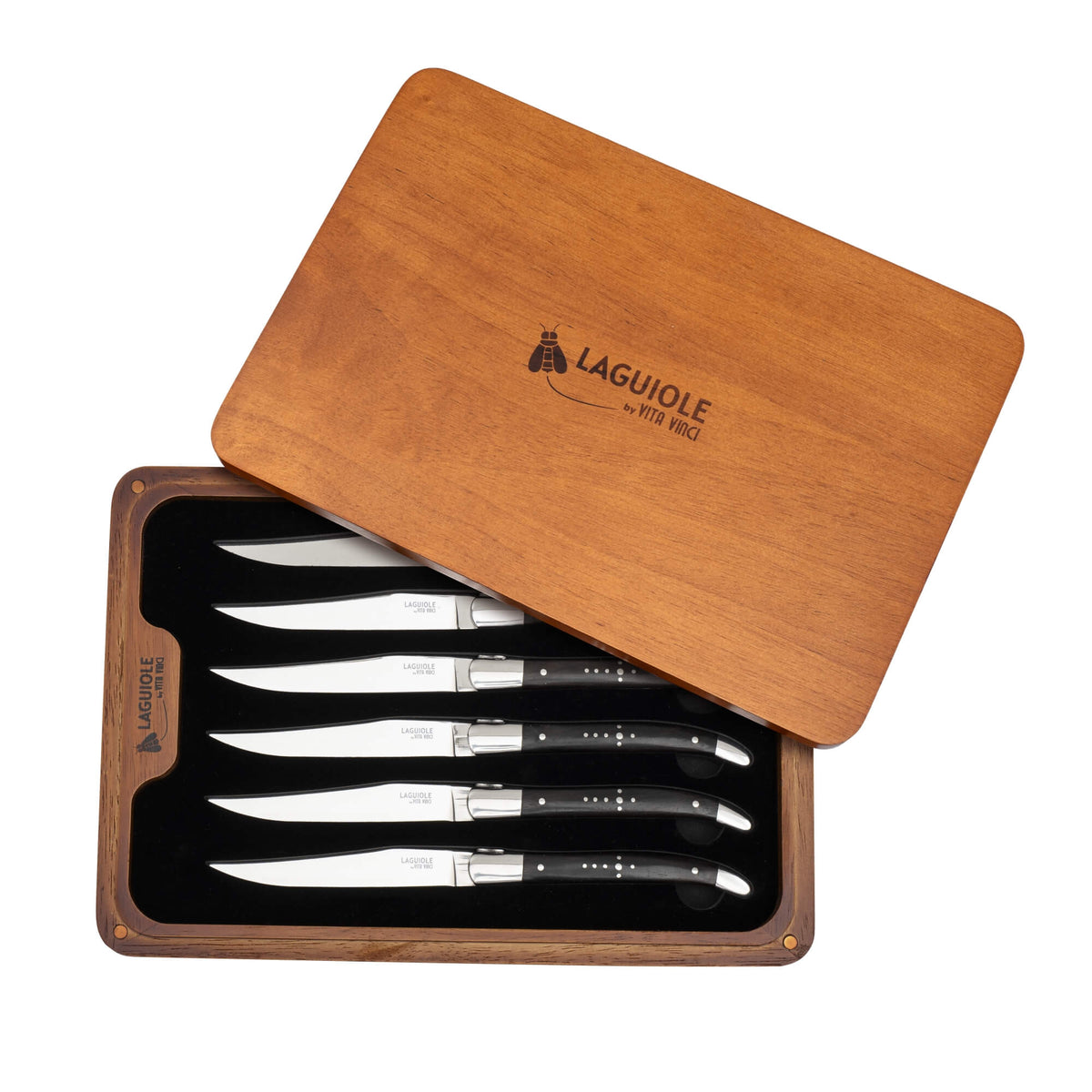 Vita Vinci Prestigio Steakmessen Set (6-delig) - Ebbenhout