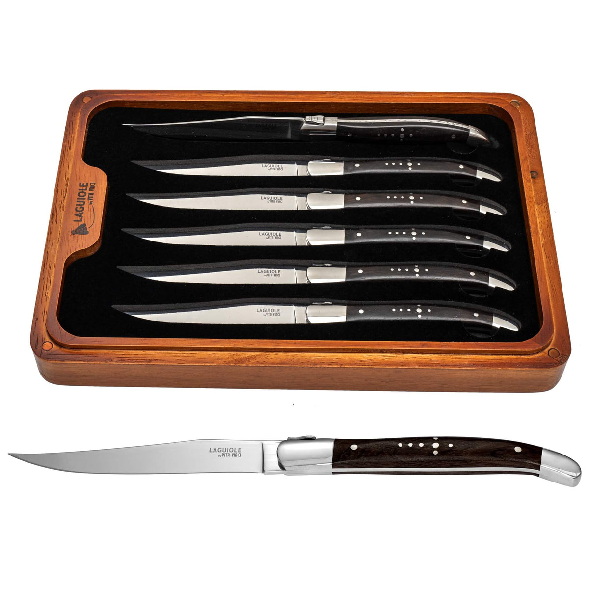 Prestigio Steakmessen (6-delig) – Ebbenhout