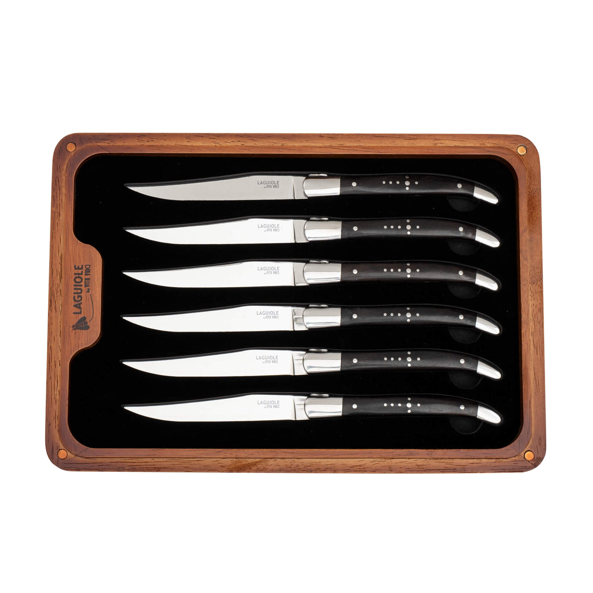 Vita Vinci Prestigio Steakmessen Set (6-delig) - Ebbenhout
