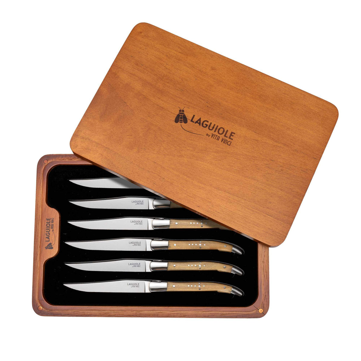 Vita Vinci Prestigio Steakmessen Set (6-delig) - Olijfhout