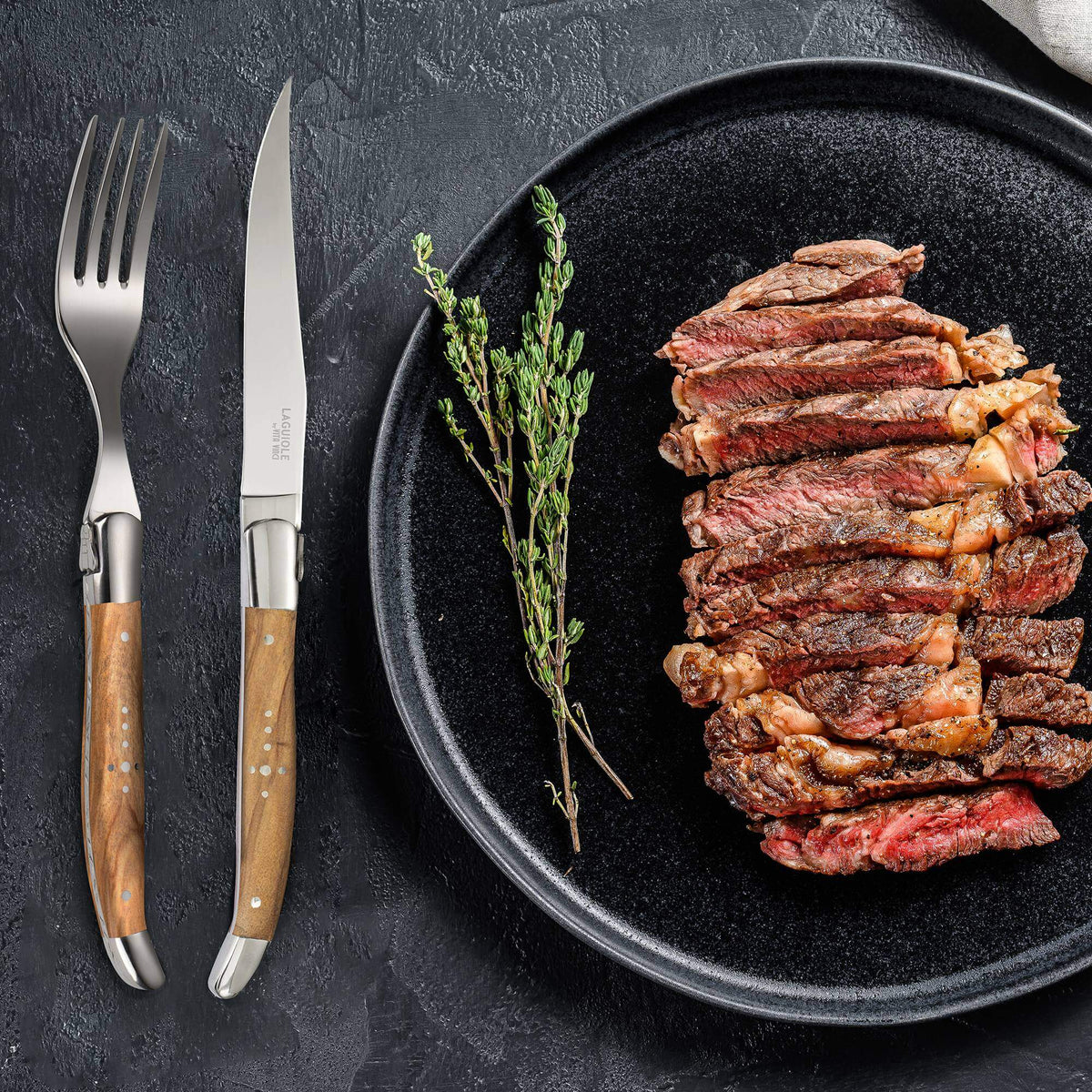 Vita Vinci Prestigio Steakmessen Set (6-delig) - Olijfhout