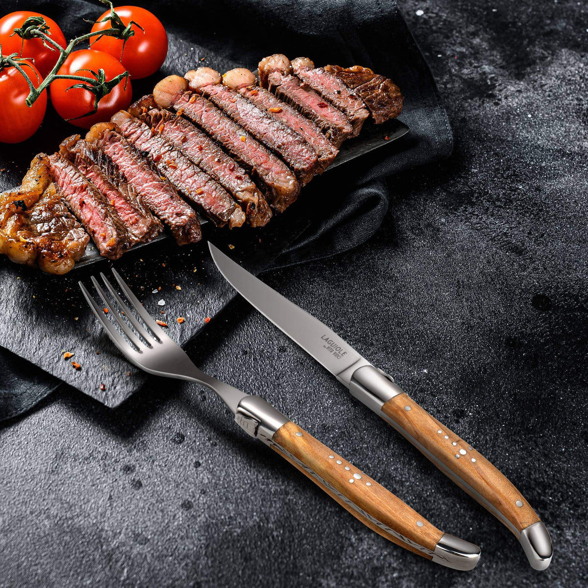 Prestigio Steakmessen (6-delig) – Olijfhout