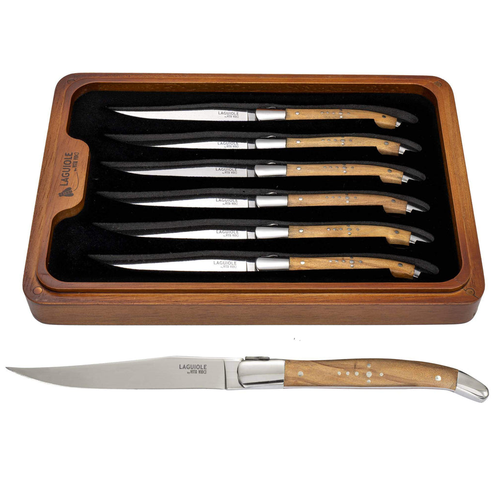 Prestigio Steakmessen (6-delig) – Olijfhout