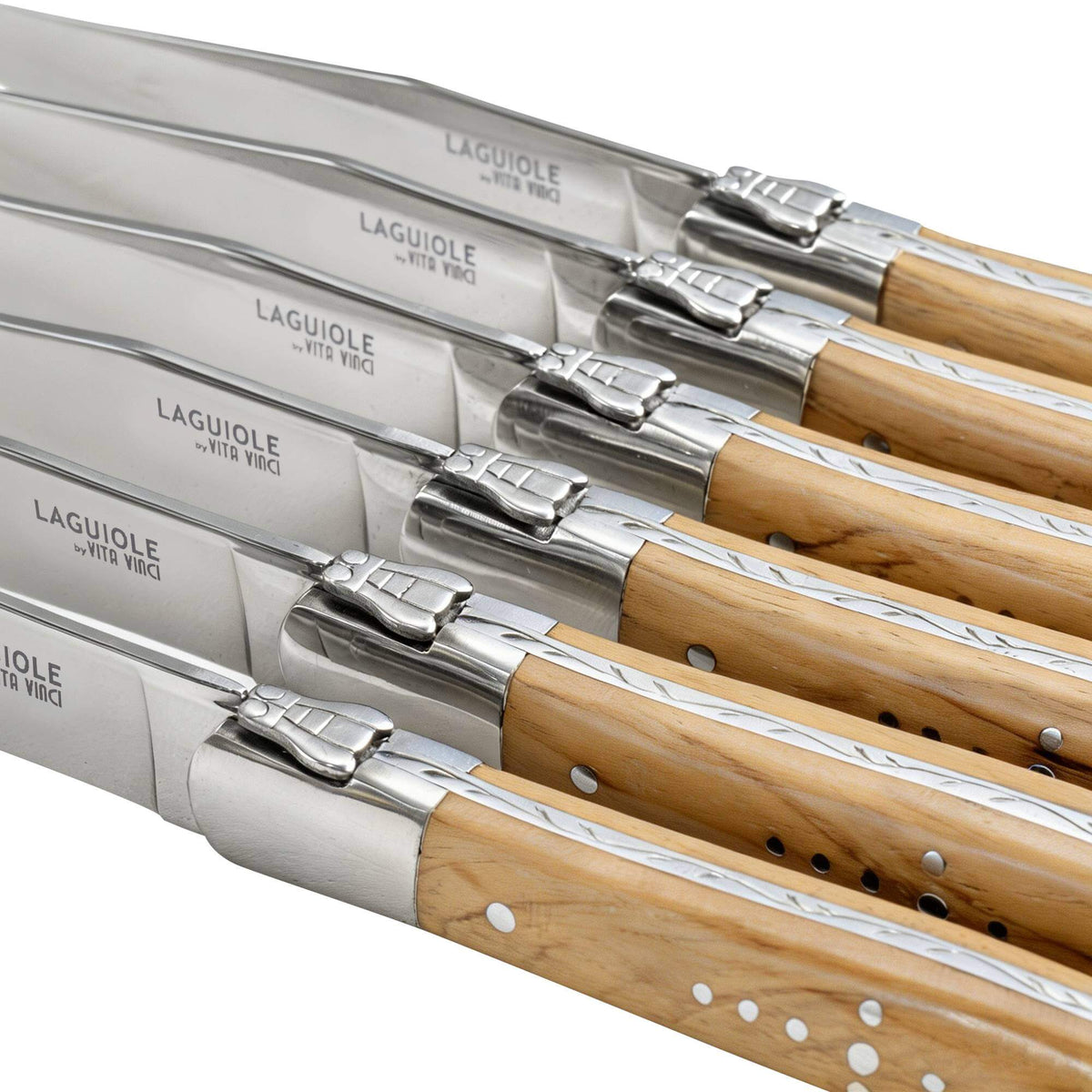 Vita Vinci Prestigio Steakmessen Set (6-delig) - Olijfhout