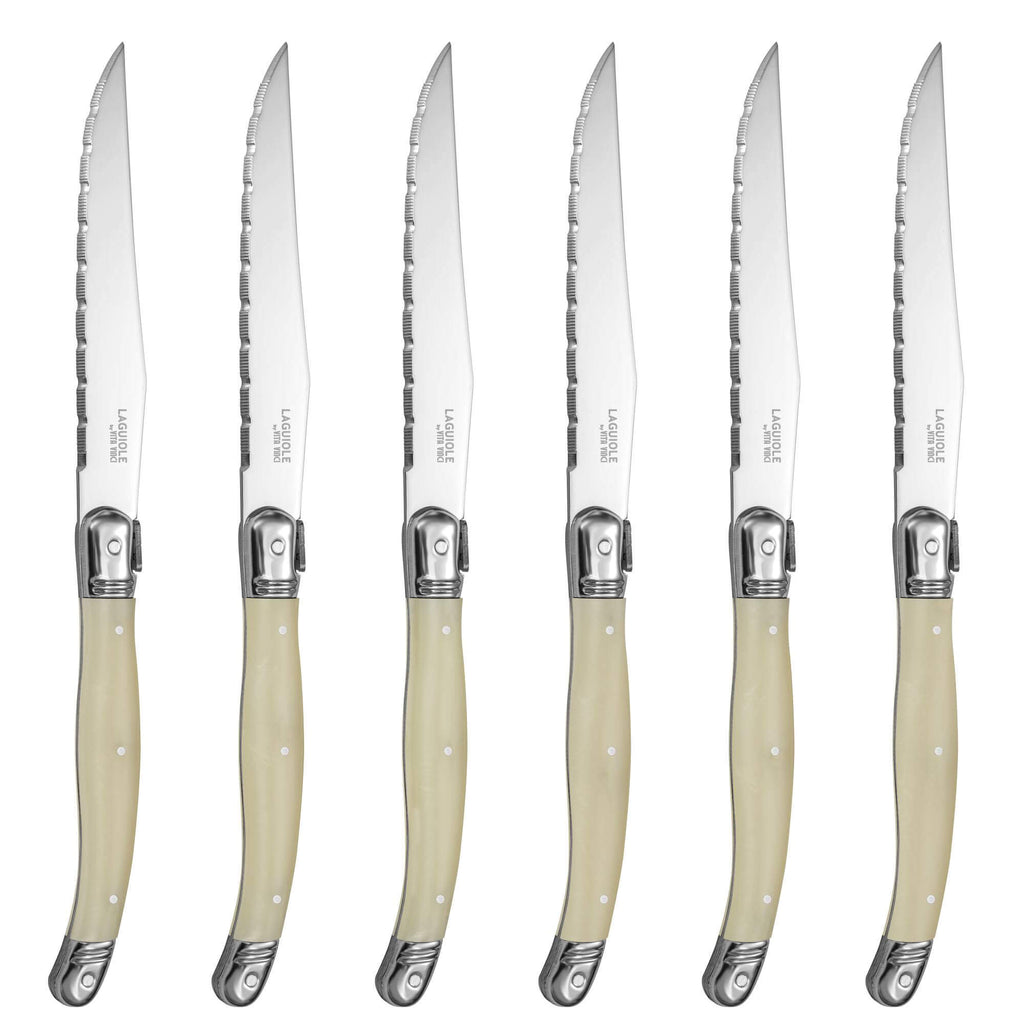 Vita Vinci Avanza Steakmessen Set (6-delig) - Parelmoer Wit