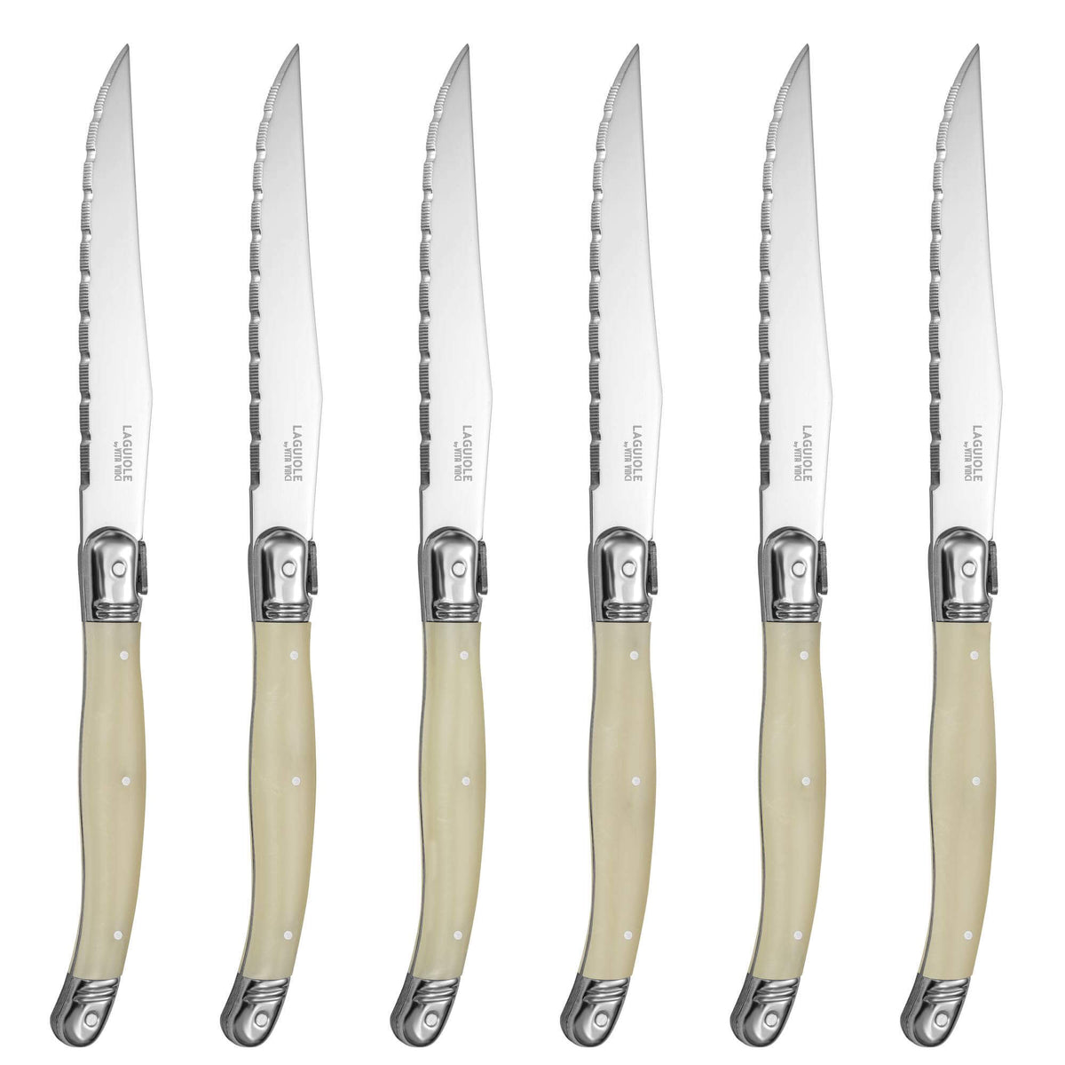Avanza Steakmessen (6-delig) – Parelmoer wit