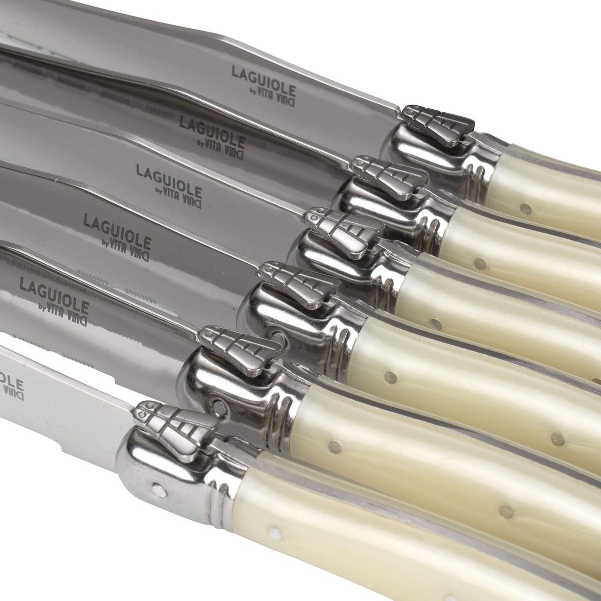 Vita Vinci Avanza Steakmessen Set (6-delig) - Parelmoer Wit