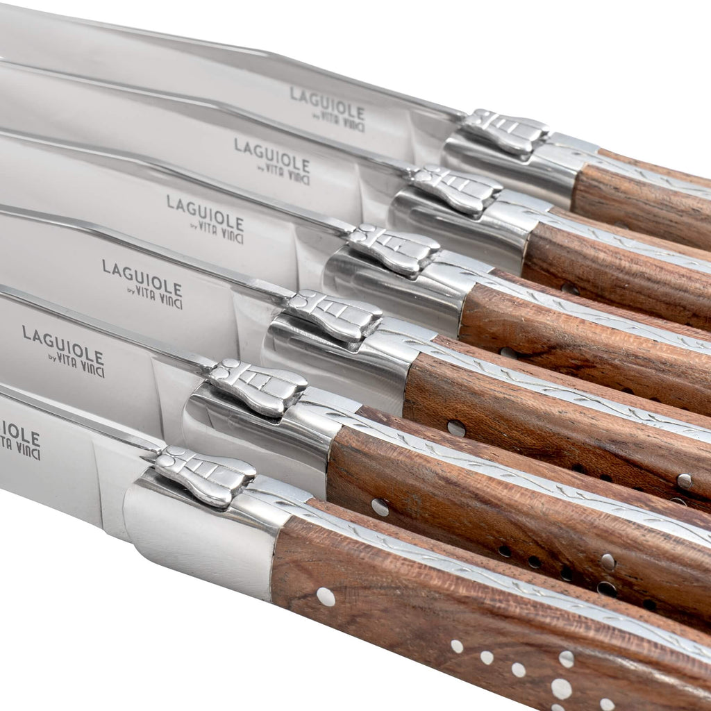 Vita Vinci Prestigio Steakmessen Set (6-delig) - Palissander Hout