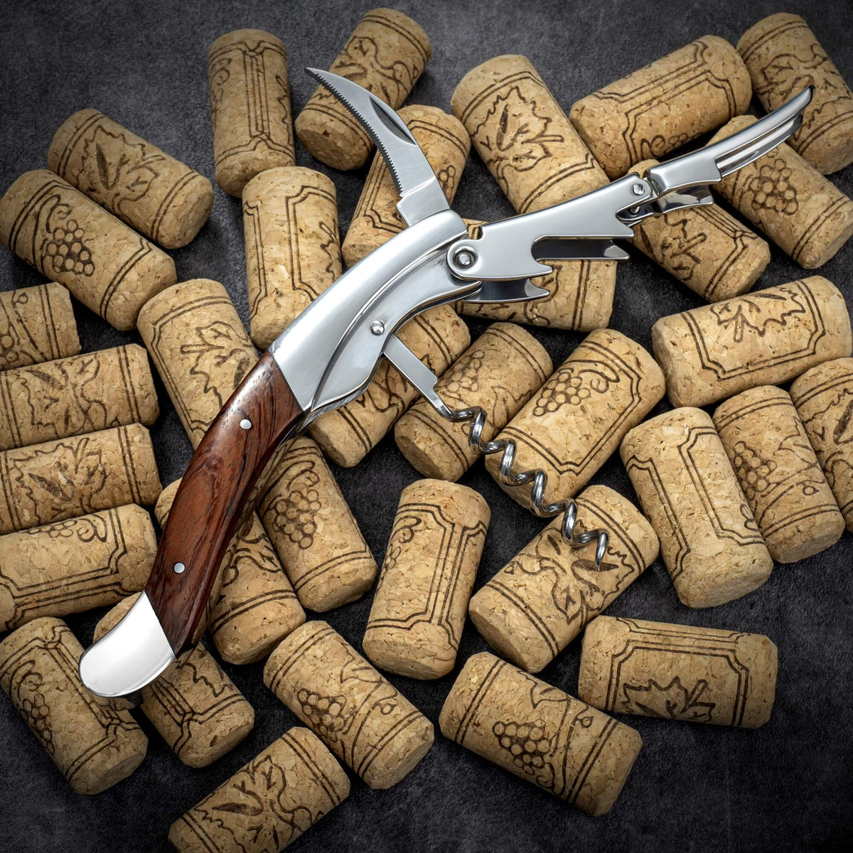 Vita Vinci Avanza Wijnset met Prestigio Kurkentrekker (6-delig) - Palissander Hout