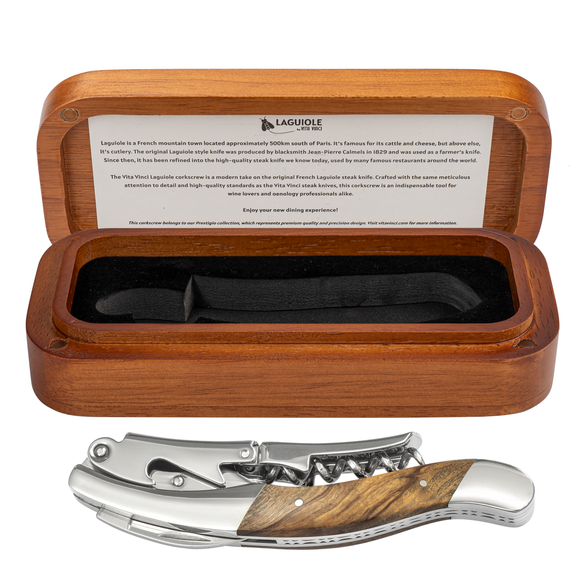 Vita Vinci Prestigio Kurkentrekker XL | Dubbel Scharnier + Houten Geschenkdoos
