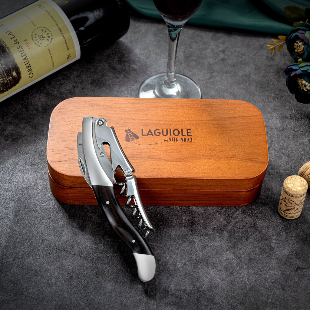 Vita Vinci Prestigio Kurkentrekker XL | Dubbel Scharnier + Houten Geschenkdoos